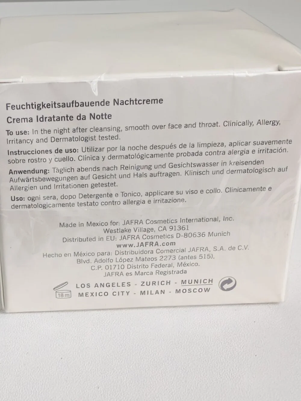 JAFRA hydration dynamics